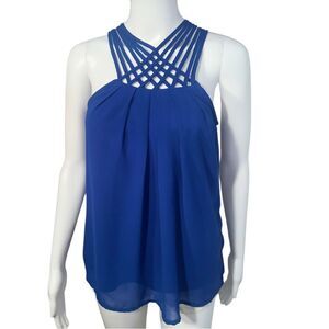 Strappy Pleated Gauze Tank Top